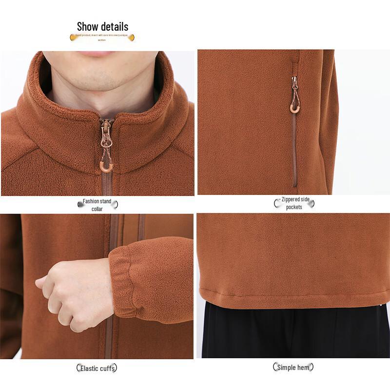 Jeep Men's Thickened Fleece Outdoor Stand Collar Jacket