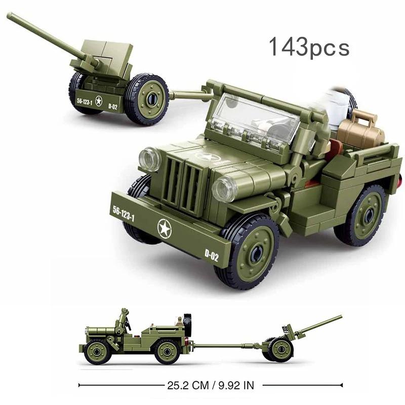 WW2 Normandy Landings UK US Germany Army Sets Building Blocks Bricks Toys World War II 2 Military Vehicle Pershing Panther Tanks
