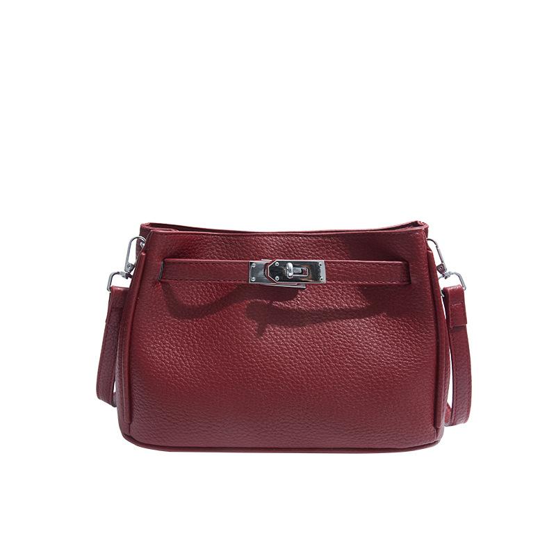 Strukturierte neue Retro-Lock-Achseltasche modische Umhängetasche tragbare Messenger-Bag