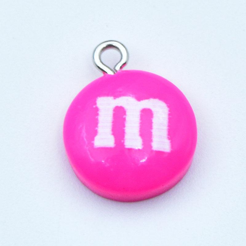 Colorful Candy Toy Ornaments: Resin M&M Chocolate Bean Earrings, Keychains, and DIY Jewelry Pendants.