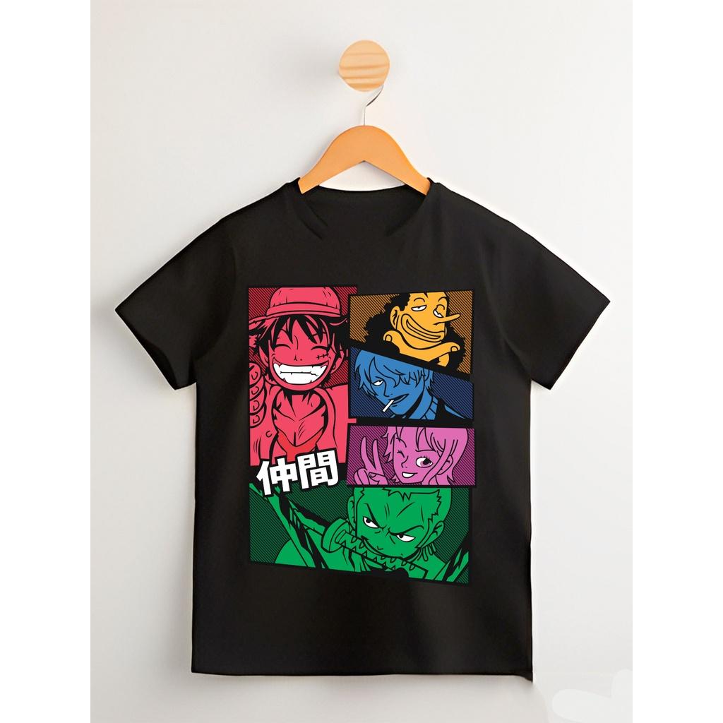 ONE PIECE Luffy Japan Anime Herren Damen Sommer T-Shirt Print Harajuku Vintage Kurzarm Übergroß Locker Lässig Komfort Y2k Top