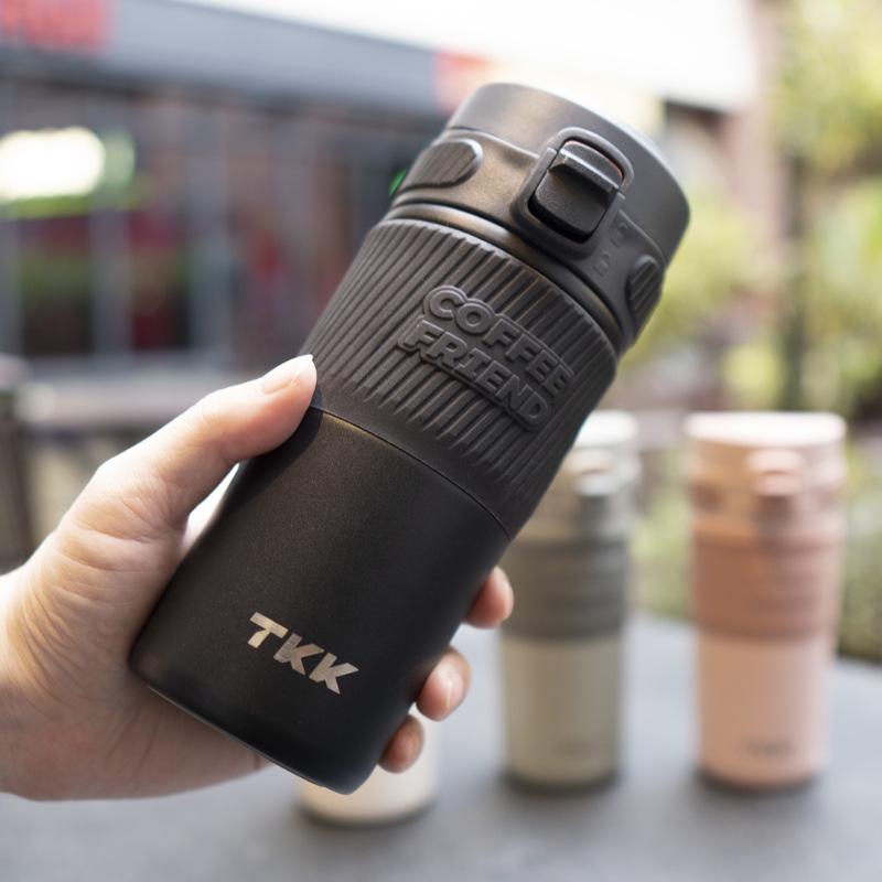 TKK Kubek Termiczny Podróżny ze Stali Nierdzewnej o Dużej Pojemności do Biura i Samochodu - Stylowy i Przenośny dla Kobiet