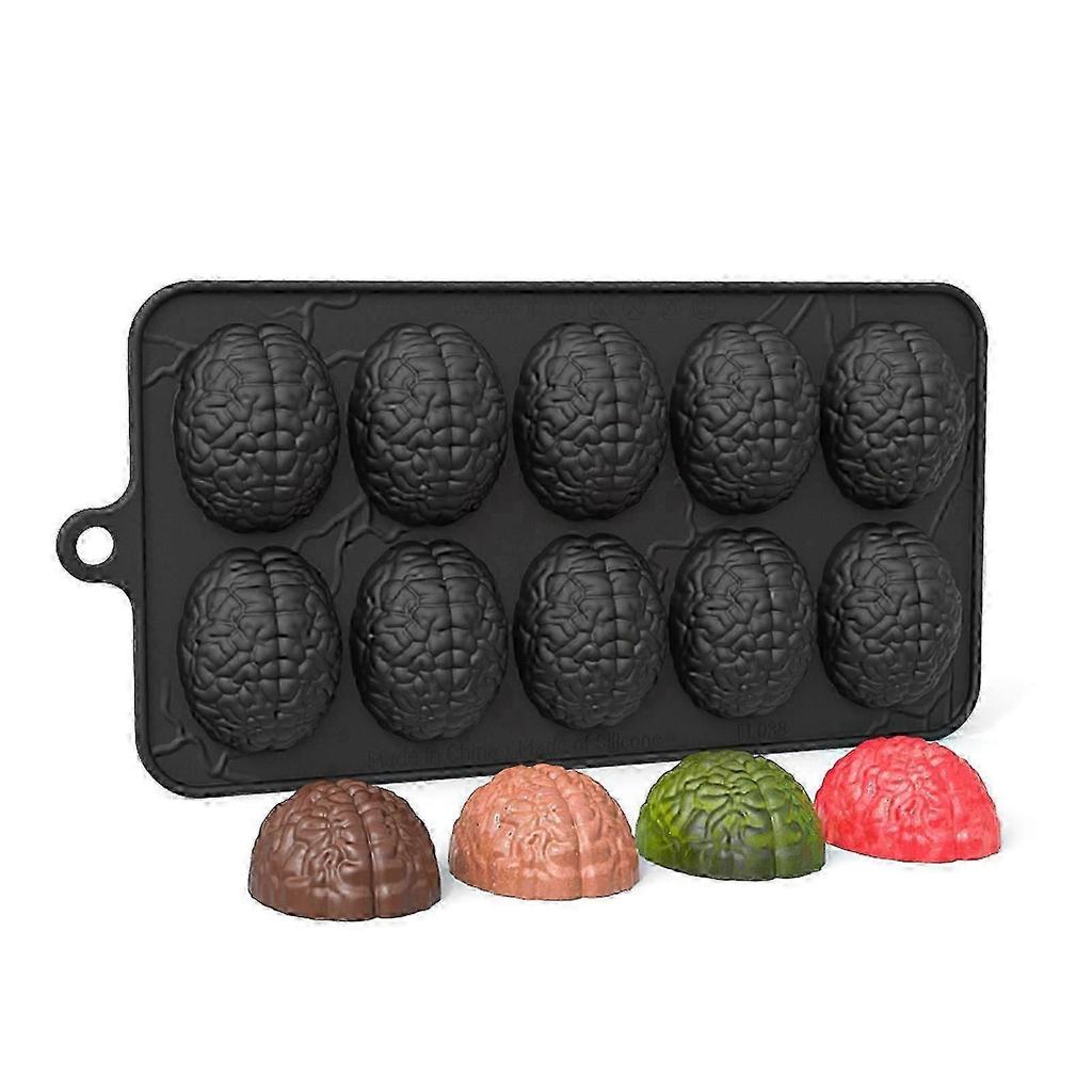 Silicone Brain Baking Mold Non-Stick Halloween Bakeware for Cakes Chocolates Cupcakes Easy to Clean Silicone Cookie Cutters-Good