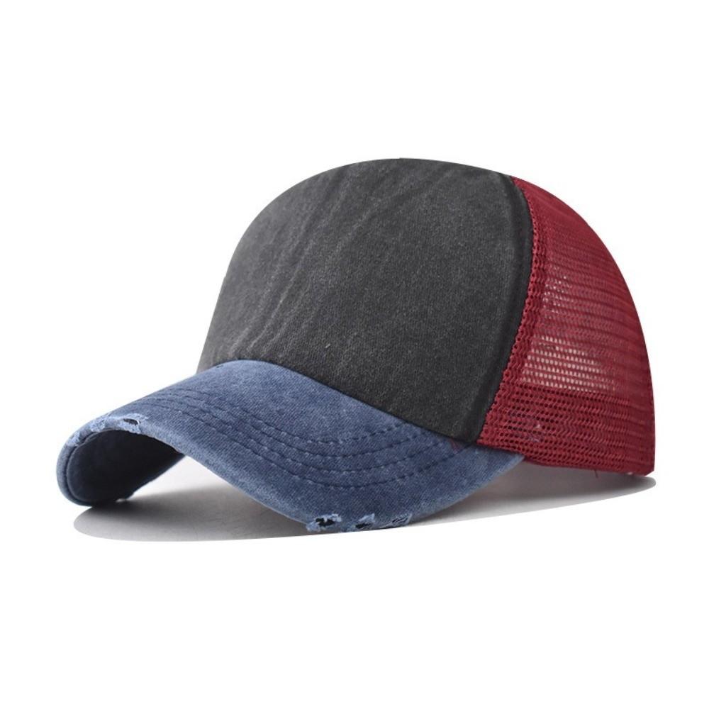 Breathable Baseball Cap Washed Cotton Snapback Hat Summer Mesh Sun Hat