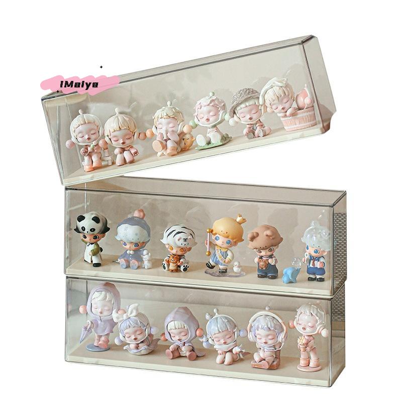 M-Acrylic Doll Collectible Display Case Transparent Toy Storage Box Stackable Dustproof Rack