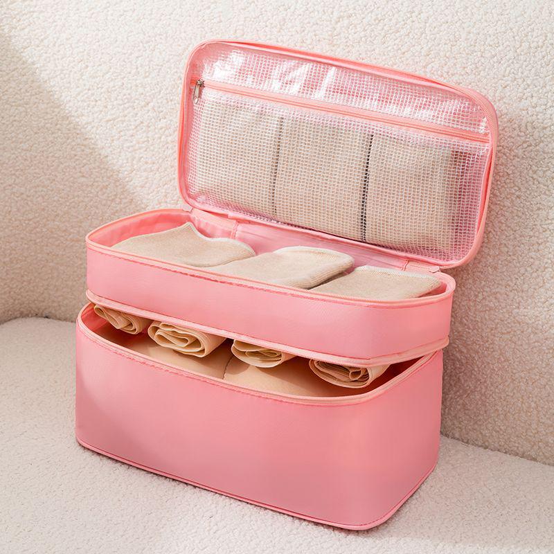 Portable Multifunctional Travel Underwear Organizer - Separate Compartments for Bras and Underpants
