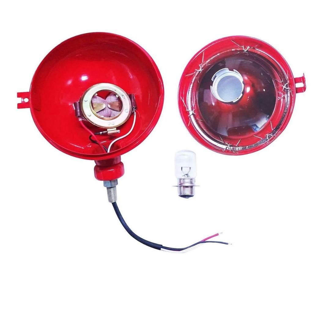 Rechte Traktor-Scheinwerfereinheit mit 12V-Glühbirne – Passend für David Brown 700/800/900/1200/1400 Serie, Massey Ferguson, Case IH – Rot