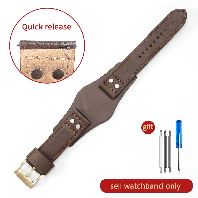 For Fossil Ch3051 Ch2564 Ch2565 Ch2891 Series Tray Genuine Leather Integrated Cowhide Waterproof Soft Comfortable 22mm Watchband