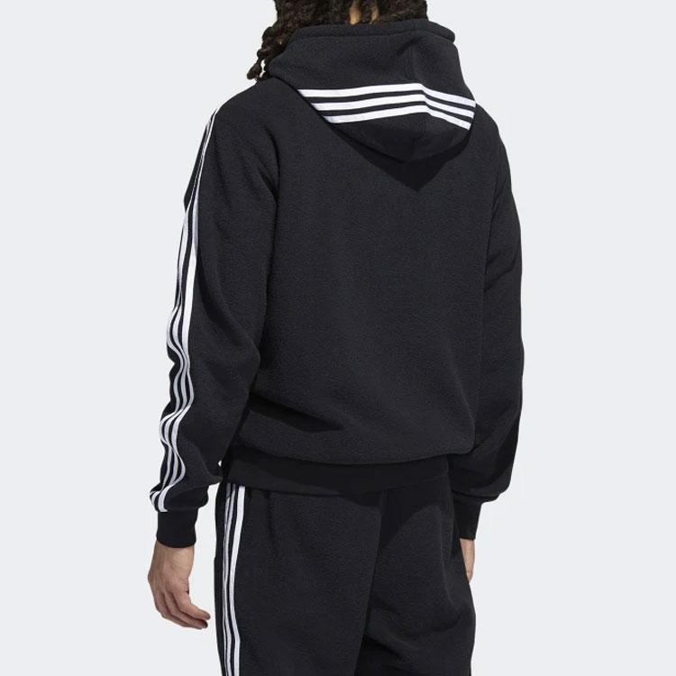 Adidas Originals Trefoil Logo Stripe Sports Hoodie Men Hoodie Black H31236