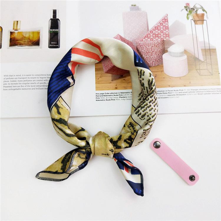 Cotton And Linen Small Square Scarf Silk Scarf Women'S Spring And Autumn New Style Artistic And Versatile Fashionable Temperament Headband Scarf