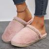Bling Crystal Fluffy House Slippers for Women Winter 2025 Indoor Cozy Warm Fur Slippers Woman Flat Non Slip Plush Home Slides