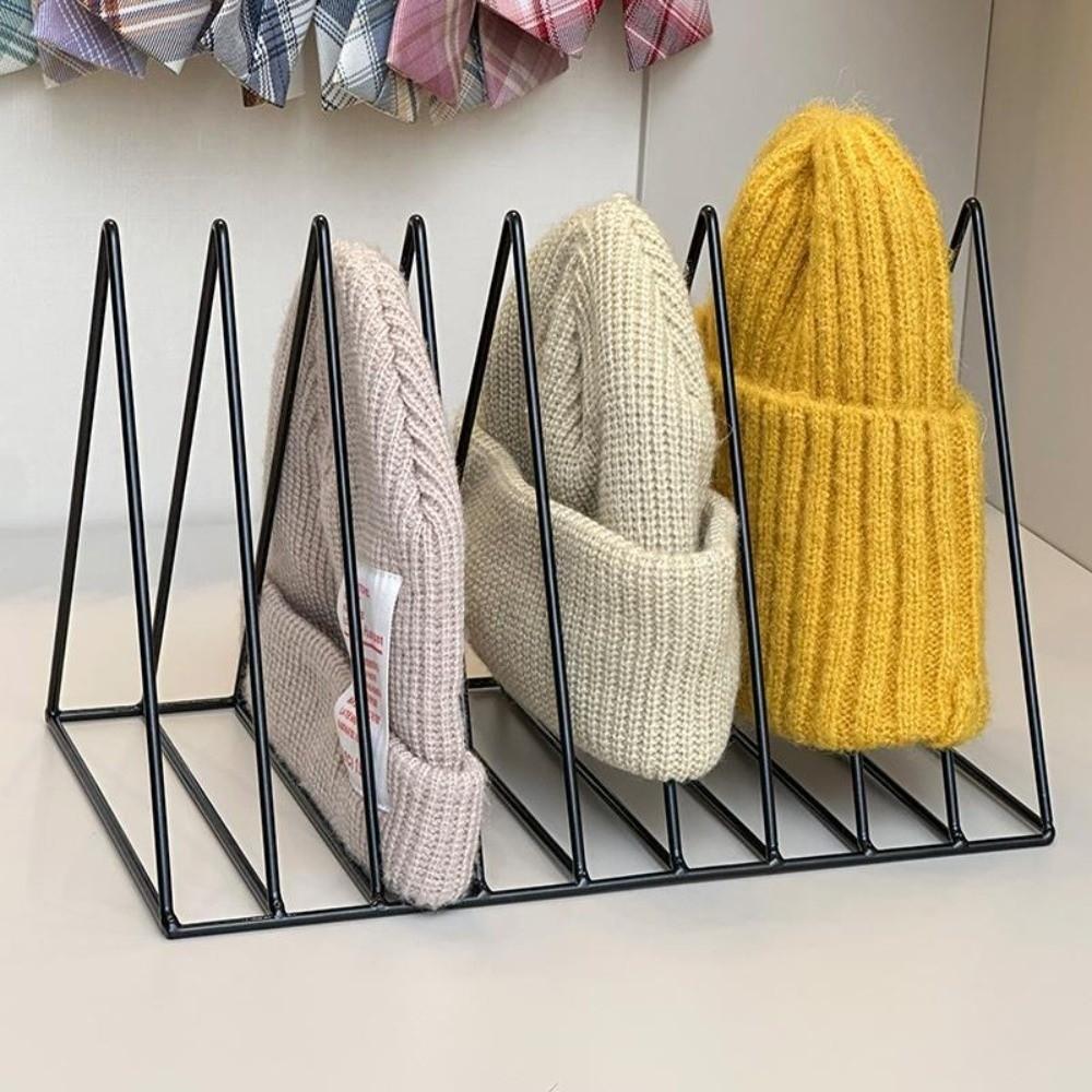 Quality Hat Storage Knitted Hat Display Stand Metal Space Saving Cap Storage Rack Wardrobe Desktop Cap Storage Container Beret