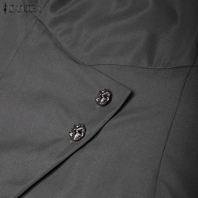 ZANZEA Women Summer Casual Round Neck Short Sleeve Dress