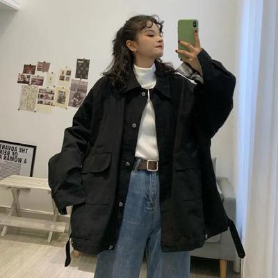 Large Size Harajuku Style Jackets Women Trendy Windbreaker Casual Loose Coats Soft and Comfortable Parkas