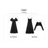 Summer New Thin Gentle Floral Vacation Travel Small Black Dress Medium and Long Temperament Dress