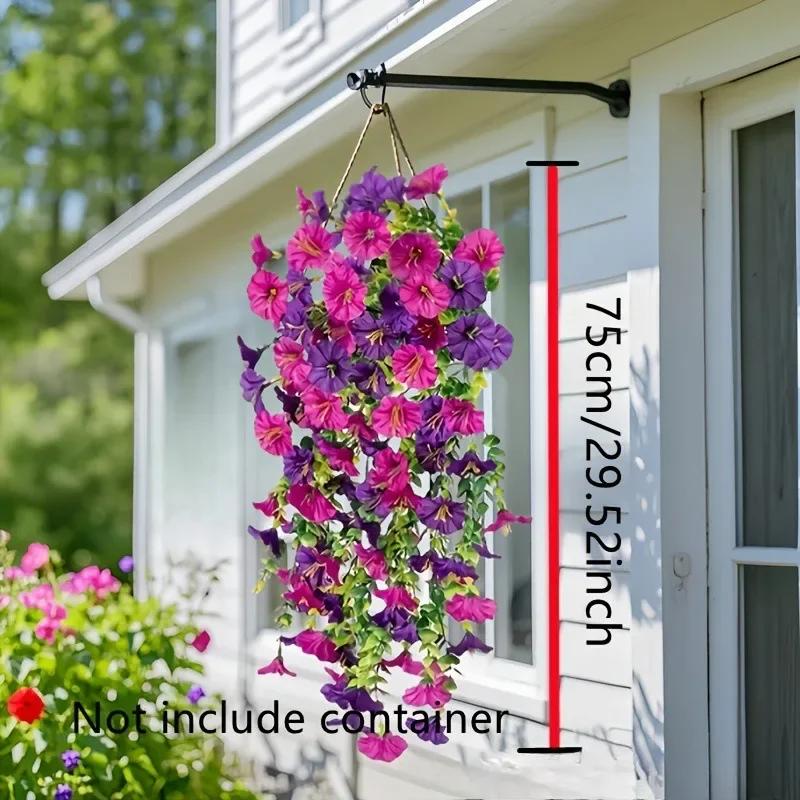 Durable Artificial Morning Glory Hanging Flowers UV Resistant Fake Garland for Home Garden Wedding Outdoor Party Decor