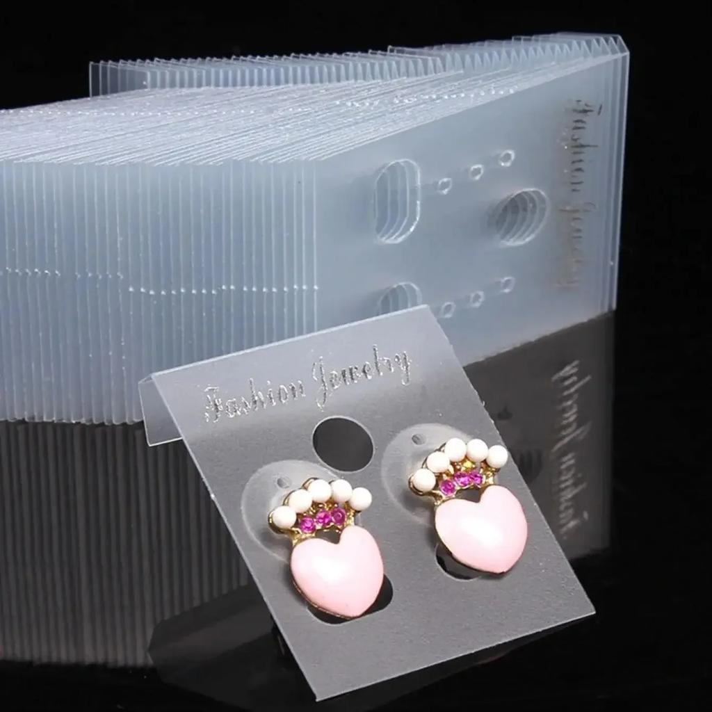 100Pcs Fashion Jewelry Earring Cards Plastic Earring Stud Organizer Holder Hanging Display Card Studs Holder 30*37mm