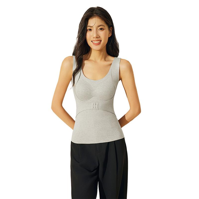 Warm Vest Girls Autumn and Winter Fleece Thickened Abraded Bra Vest with Bra Integrated Fleece Sling Base