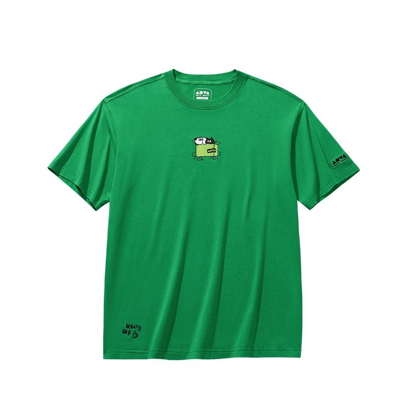 Anta Comfortable Versatile Fashion Casual T-Shirt Unisex Tops Smooth-Green 172628112-1 S