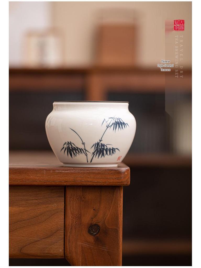 Hand-painted Ash Glaze Jianshui Ceramic Tea Wash Bowl (Kung Fu Tea Set)