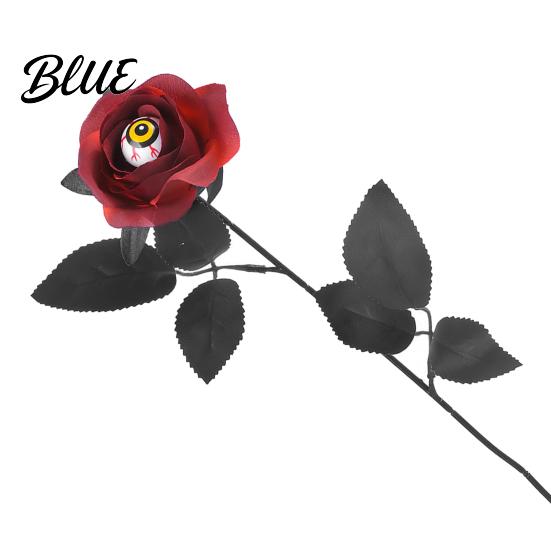 Long-lasting Artificial Roses Halloween Flowers with Eyeball Fake Bouquet Roses Realistic Plants Stems for Vase Arrangements Table Decorations Silk