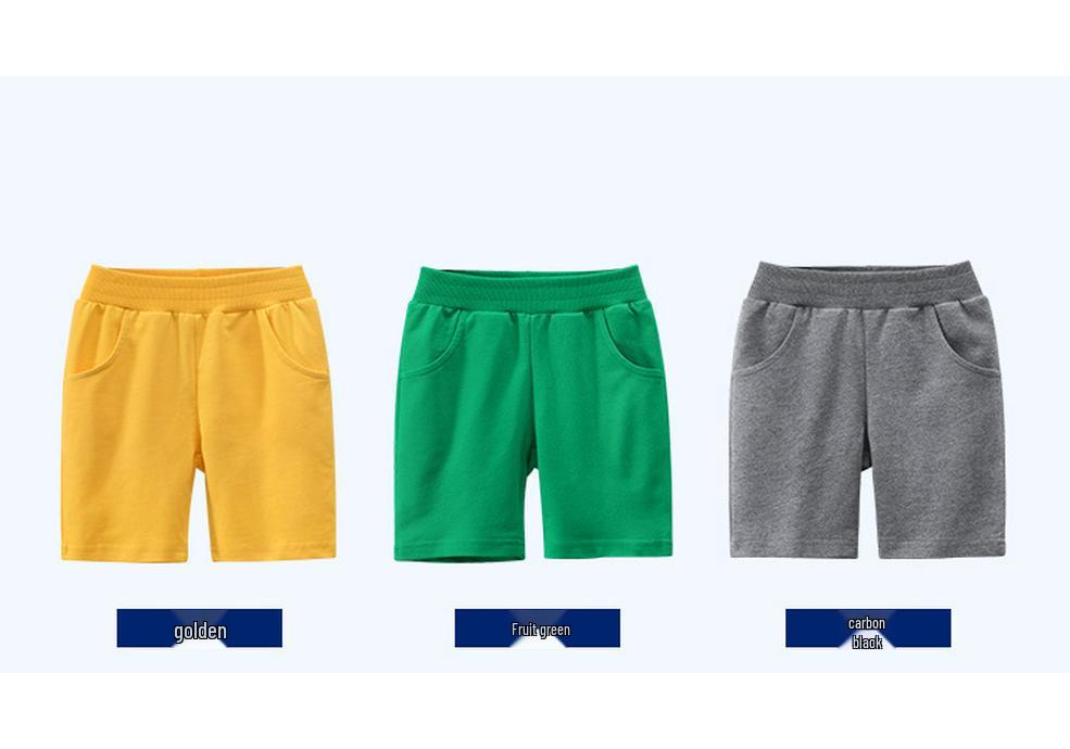 Children's Solid Color Mid-Length Summer Shorts for Boys