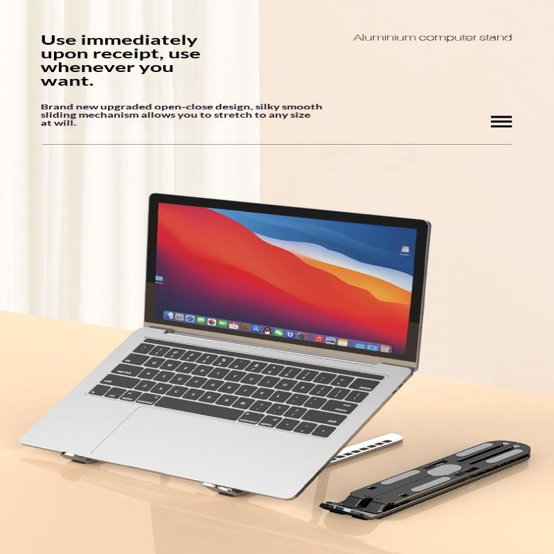 Aluminiumlegierung Laptop Ständer Verstellbar Faltbar Tragbar Für Notebook Computer Halterung Anhebbar Kühl Halter Rutschfest