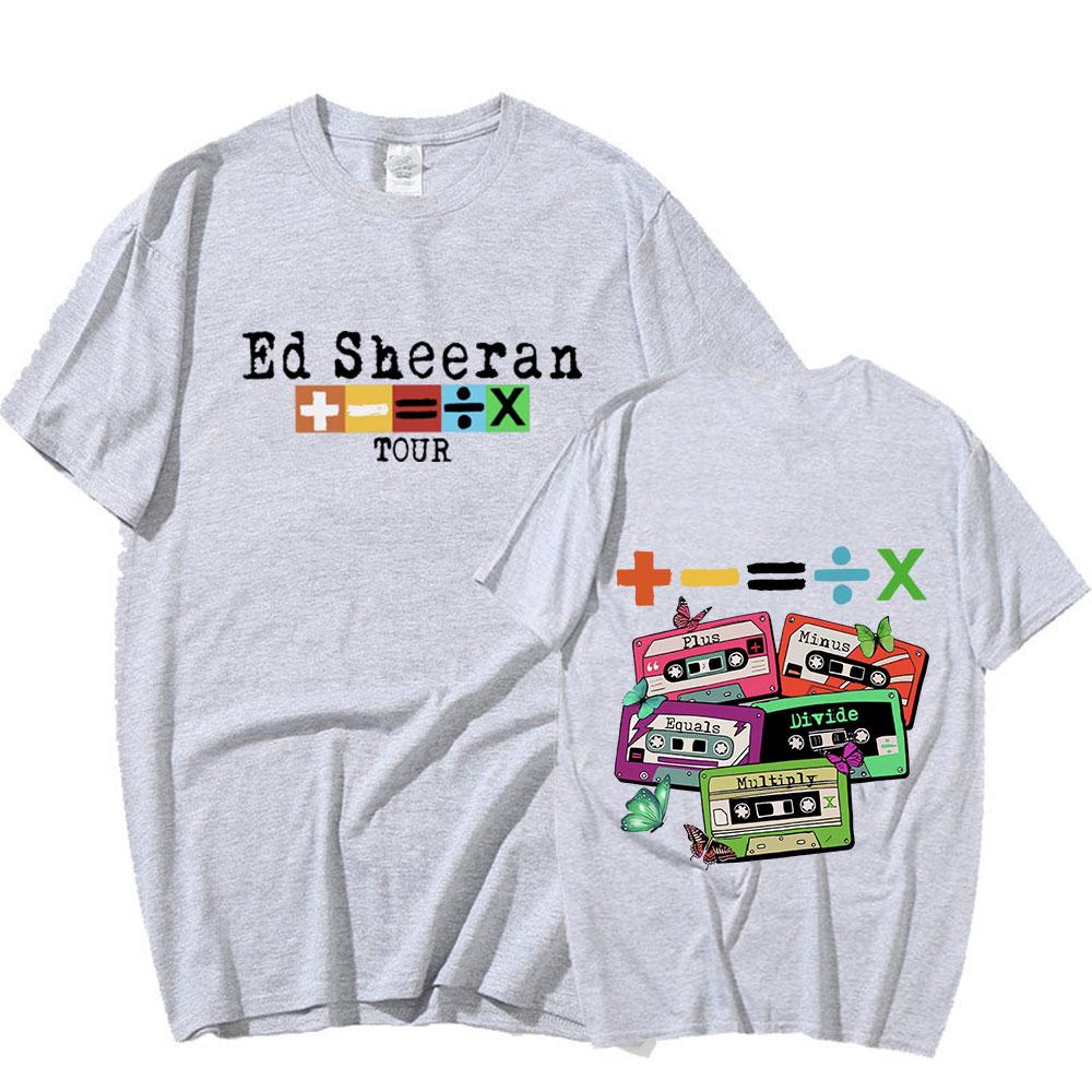 Ed Sheeran Konzert Tour T-Shirt Fans Geschenk 100% Polyester Lässiges Kurzarm-T-Shirt Herren Damen Vintage Harajuku T-Shirt Kleidung