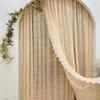 Beige Lace Curtains Vintage Short Sheer Floral Curtains for Bedroom French Country Rod Pocket Light Filtering Scalloped Edges Decor Natural Beige