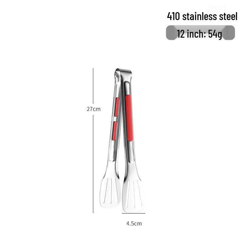 304 Stainless Steel Korean BBQ Tongs - Bread & Steak Buffet Tongs for Outdoor Cooking