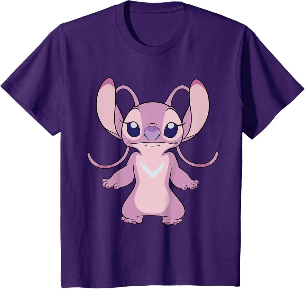 Hot Fashion Lilo & Stitch Angel Front and Back 2-Sided T-Shirt S-4XL Four Seasons Unisex