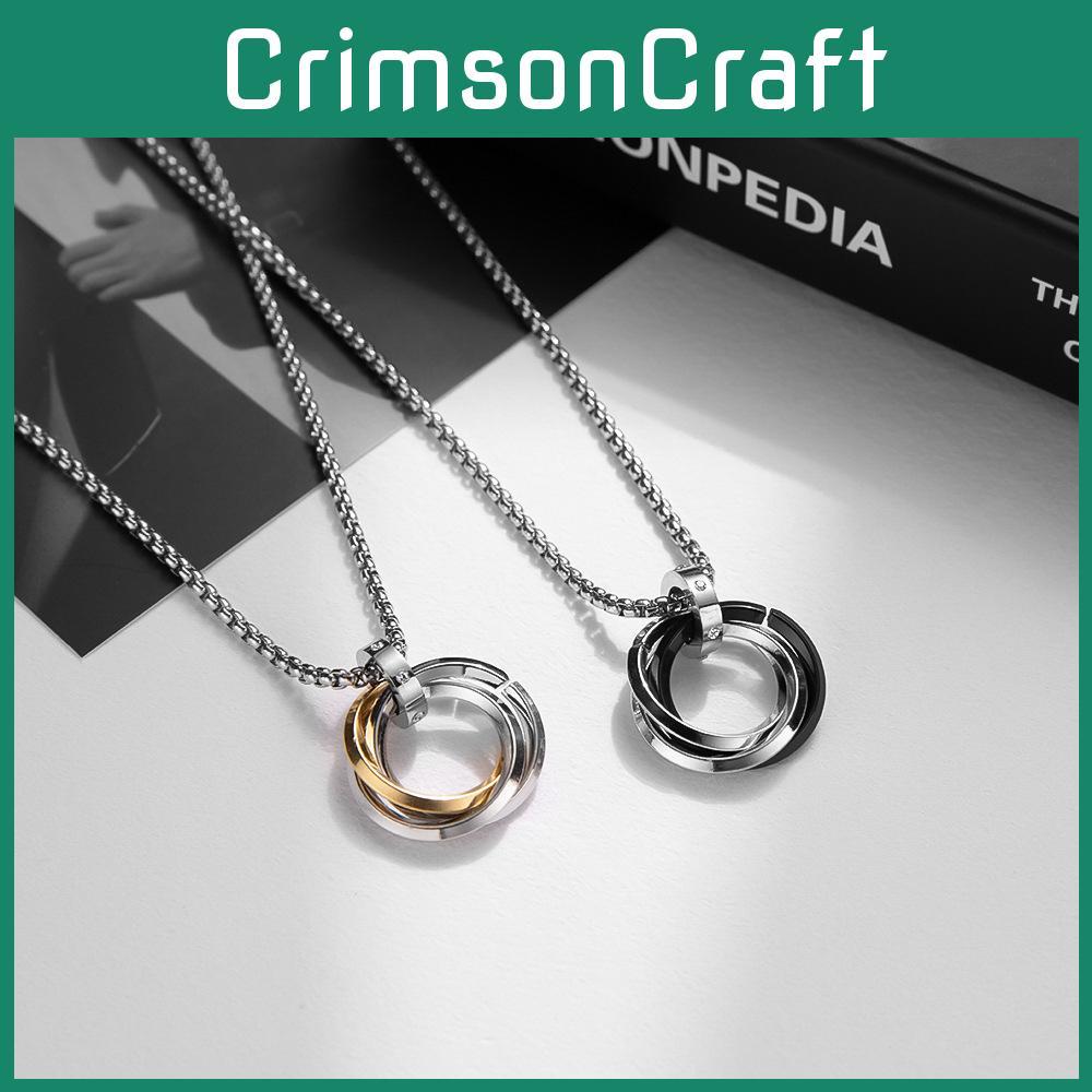 Titanium Steel Geometric Pendant Necklace For Men And Women With Modern Design