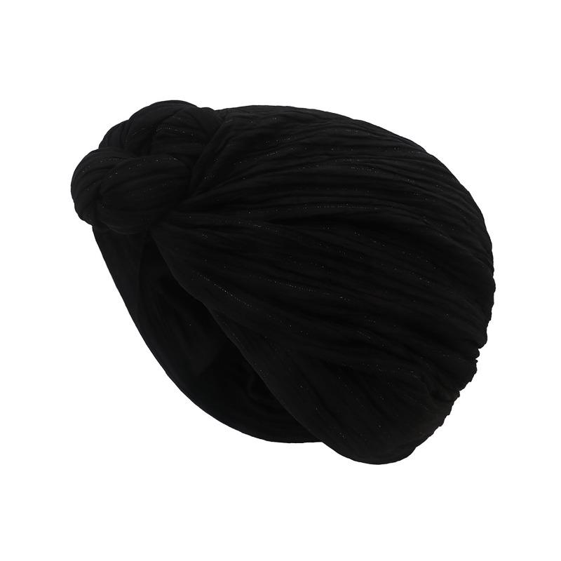 Ladies' Cross Knot Head Cap Spring and Autumn Fashion Knot Head Cap Silver Wire Wrinkled Cap