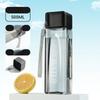 500ml Large Capacity Square Shape PC Plastic Water Bottle With Carrying Rope Portable Straight Drink Cup For Office Outdoor Gym