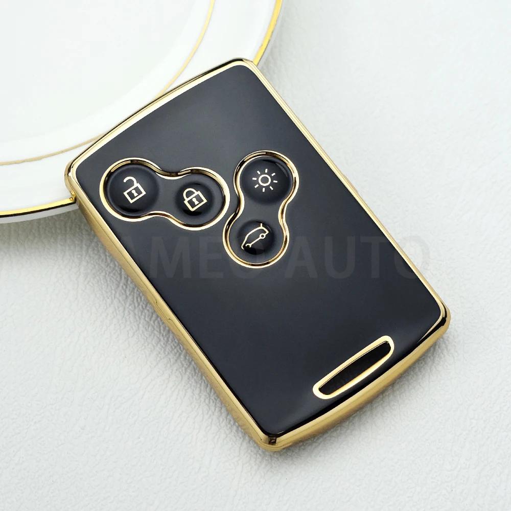 4 Buttons TPU Car Key Cover Remote Key Shell for Renault Laguna Koleos Megane Fob Smart Card Key Case