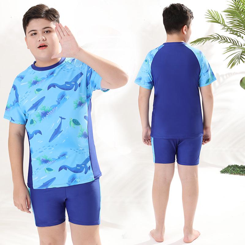 2025 Boys' Summer Swimsuit Set: Stylish Split Swimwear & Trunks for Teens and Kids