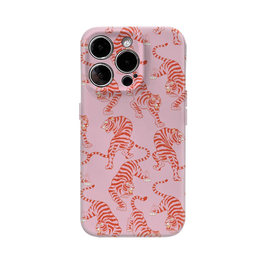 

Pink Tigers Pattern Phone Case for IPhone 17AIR 16E 16 15 14 13 12 11 17 Pro Max Plus Double-layer Back Cover IPHONE17PRO