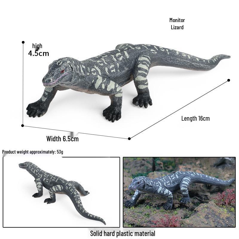 Wild Animal Model Toys Set: Lizard, Red-bellied Snake, Monitor Lizard, Spider, Umbrella Lizard, Scorpion Ornament.