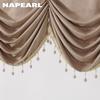 NAPEARL – tête de rideau à bordure en perles, couleur unie, à la mode et luxueuse, pour salon, cantonnière de fenêtre pour chambre à coucher, 1 pièce