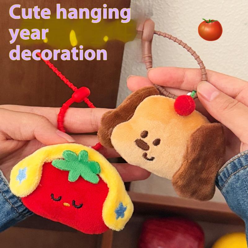 1Pcs Cute Pet Girl Backpack Keychain Decoration Cartoon Plush Doll Pendant Couple Best Friend Small Gift