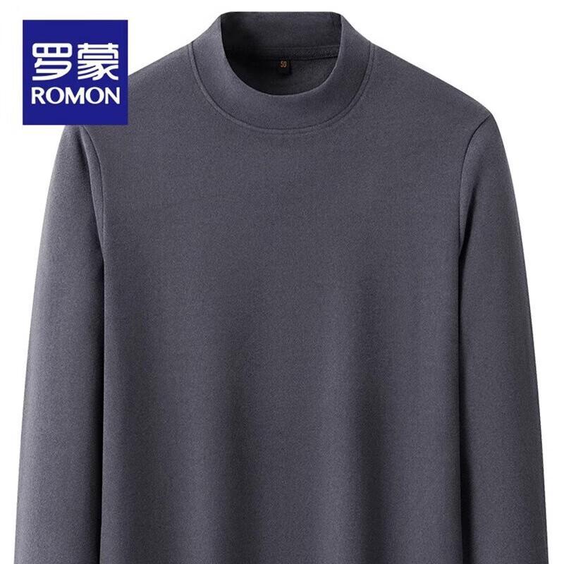 ROMON Men's 2024 Business Semi-High Collar Warm Knit Sweater