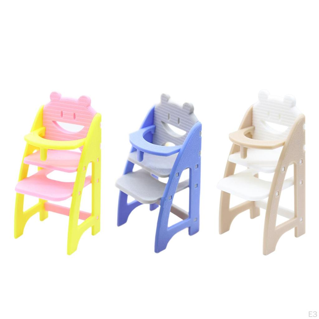 Dollhouse High Chair 1/12 Scale Adorable Realistic Doll House Accessories Furniture Model for