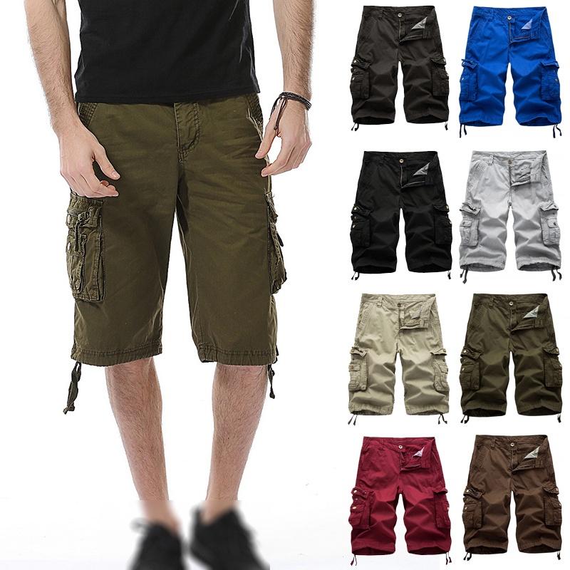 Shorts Cargo Militares de Combate e Caminhada Estilosos para Homens Com Múltiplos Bolsos Funcionais