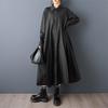 Long Sleeve Oversized Cotton Vintage Black Casual Loose Autumn Spring Trench Coat for Women Outerwear
