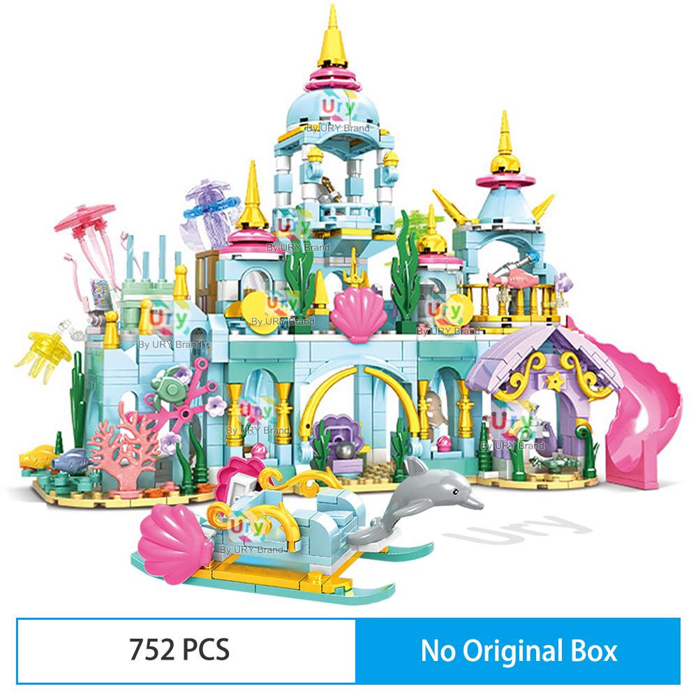 Friends Princess Undersea Palace Luxury Castle Playground House Ocean Adventure Treasure Building Blocks Set Toy for Girl Gift