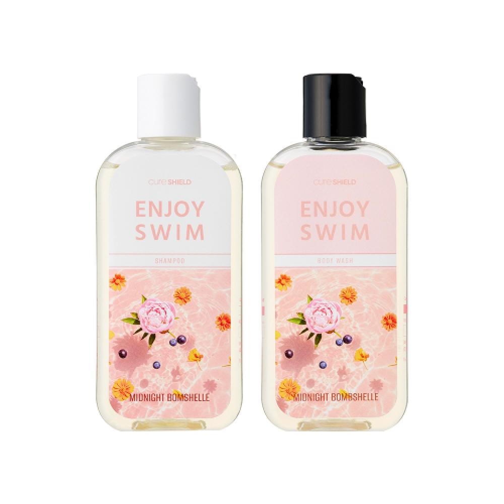 Cureshield Enjoy Swim Shampoo Body Wash Basic Set Pool Chlorine Odor Remover 200ml