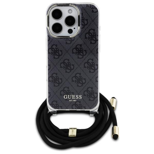 Guess Guhcp16Xhc4Sek Iphone 16 Pro Max   6.9 Czarny/Black Hardcase Crossbody Cord 4G Print