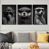 Modernes lustiges Tier-Dekorationsbild Porträt eines Seeotters mit Sonnenbrille Poster Drucke für Wohnzimmer Wanddekor Ungerahmt
