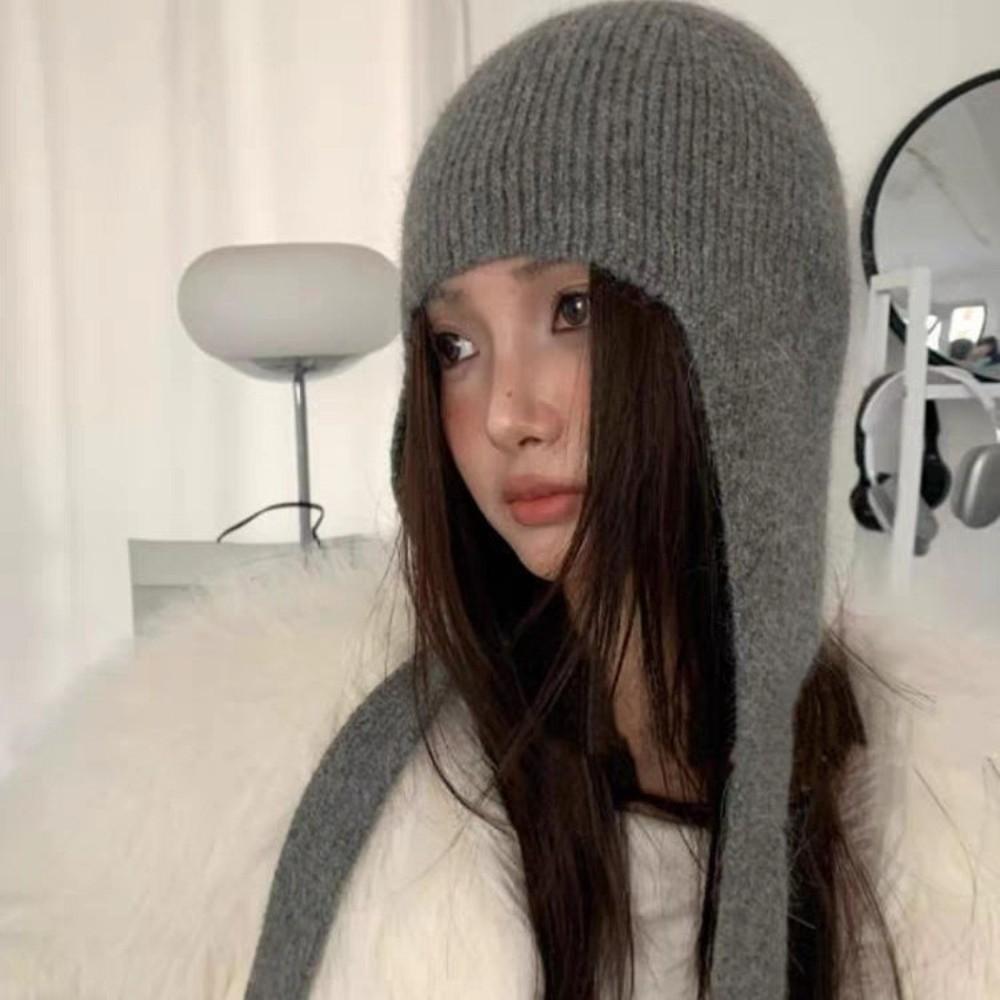Ear Flaps Knitted Hat Keep Warm Ear Protection Hat New Winter Beanie Cap for Women