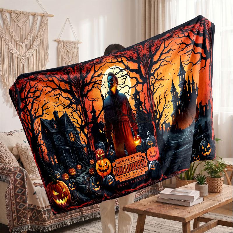 Warm Flannel BlanketHalloween Michael Myers Soft Cozy Throw Blanket for Bedroom Couch